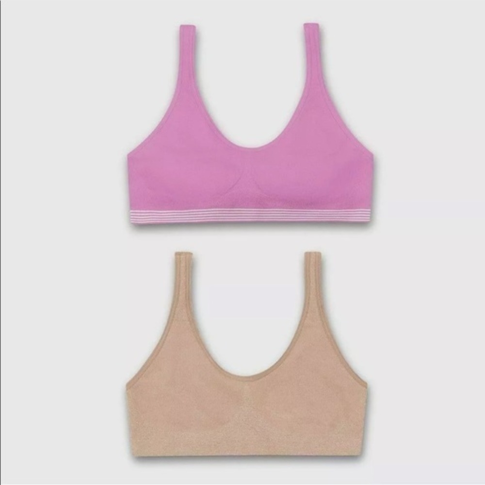 Hanes Girls’ 2-Pk Seamless Pullover Bra
